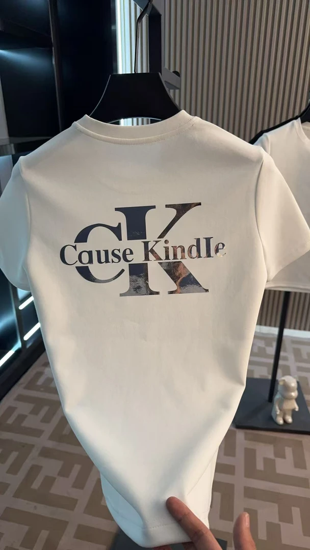 CAUSE KINDLE2025新款男女同款舒适休闲短袖纯棉T恤-镭射K