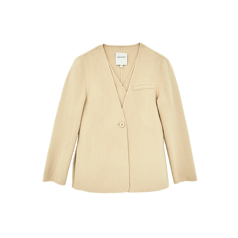 NAVST假两件双面呢外套C2110307WT2