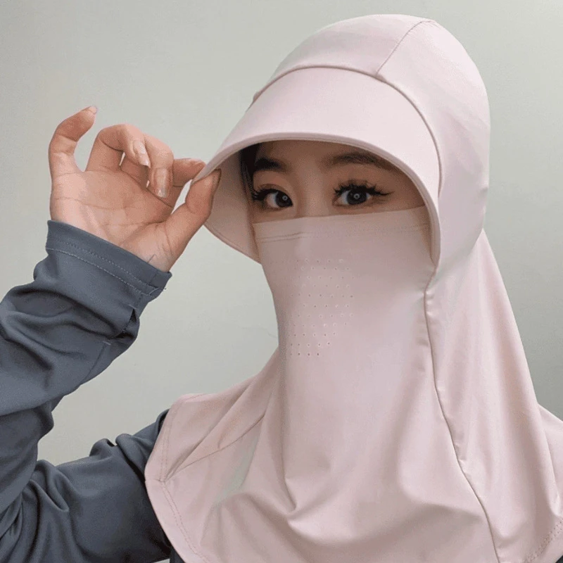 全方位防晒透气面罩全脸护颈一体开车骑行面罩防紫外遮阳帽女夏