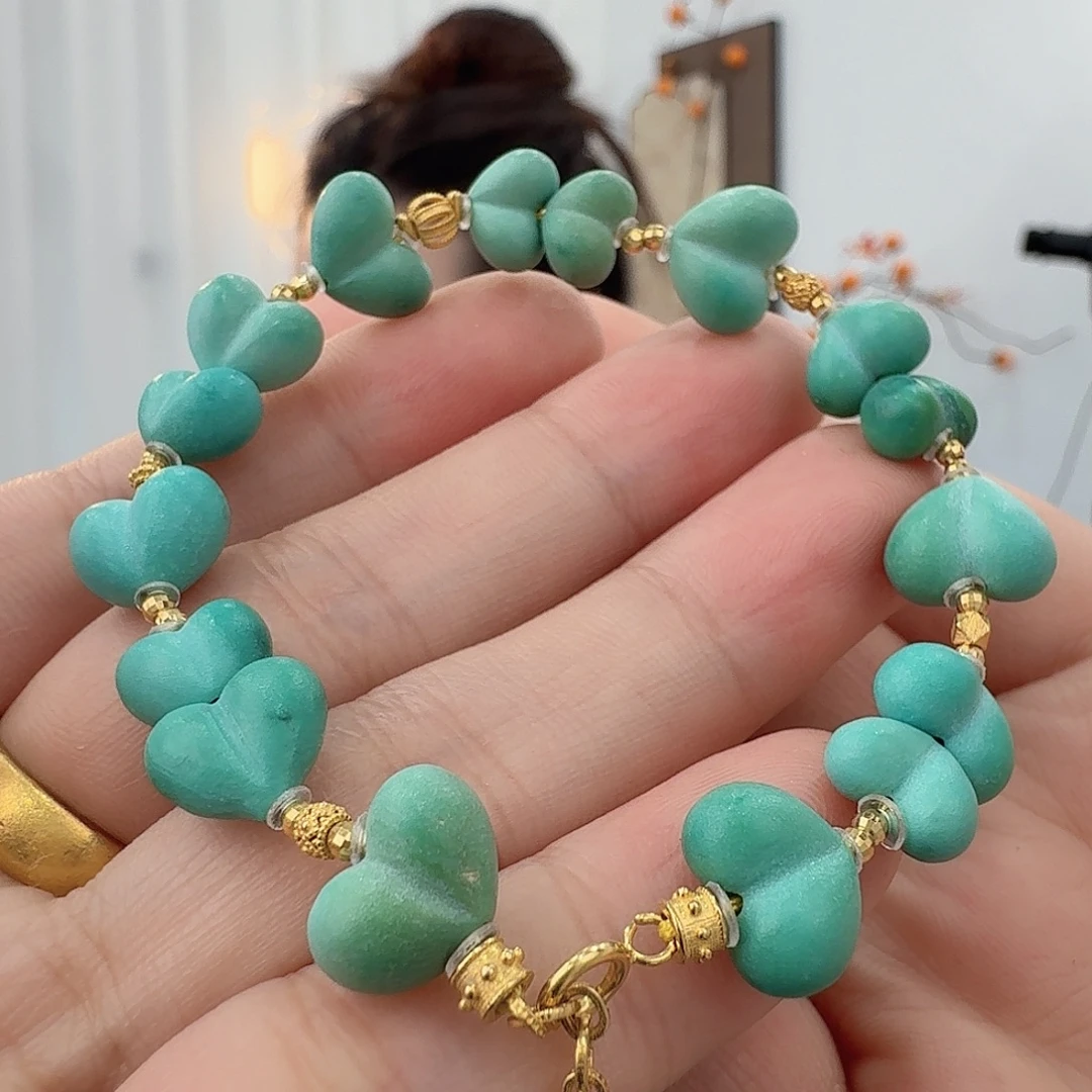 绿松石18K金镶嵌珠宝半成品