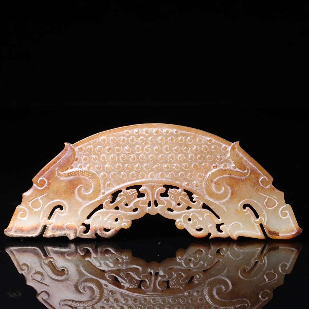 明代和田玉龙纹玉璜-NX