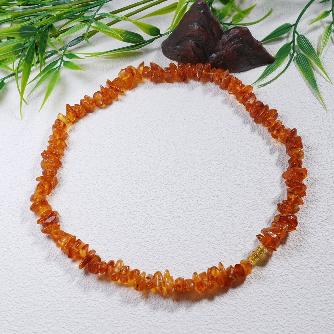 天然琥珀原石项链