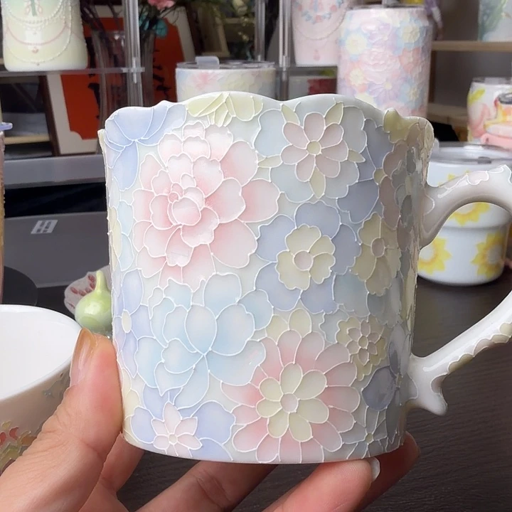 陶景德镇万花马克杯