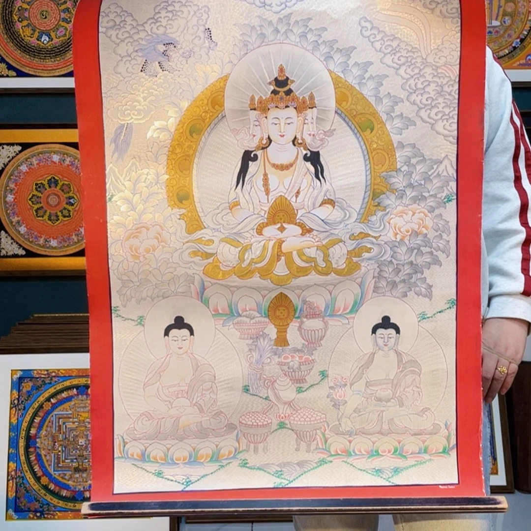 卷轴画手绘唐卡 大日