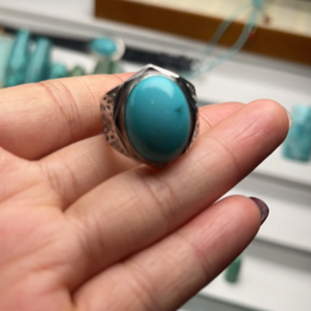 湖北十堰原矿绿松石戒指
