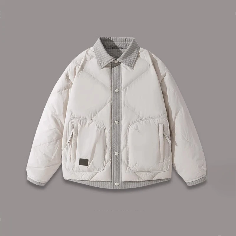 Cebrodz潮流休闲假两件羽绒服男士冬季潮牌宽松百搭外套保暖男装