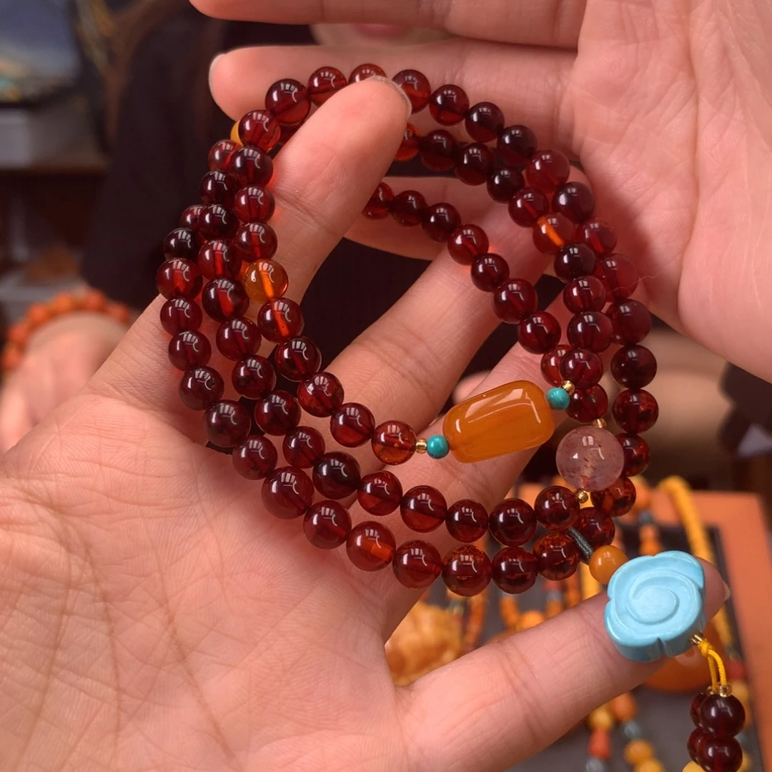 手串琥珀未镶嵌微瑕