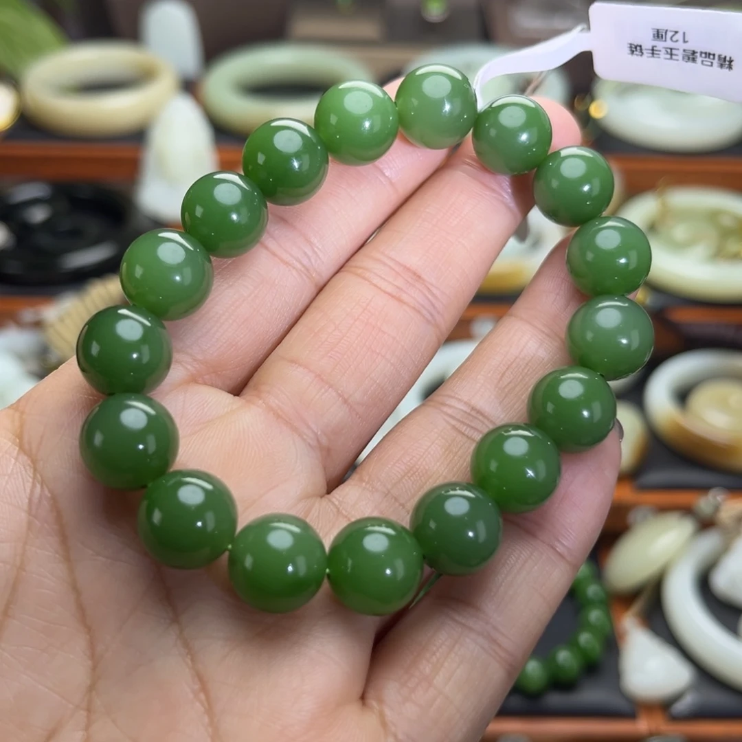 和田玉（碧玉）未镶嵌手串俄料