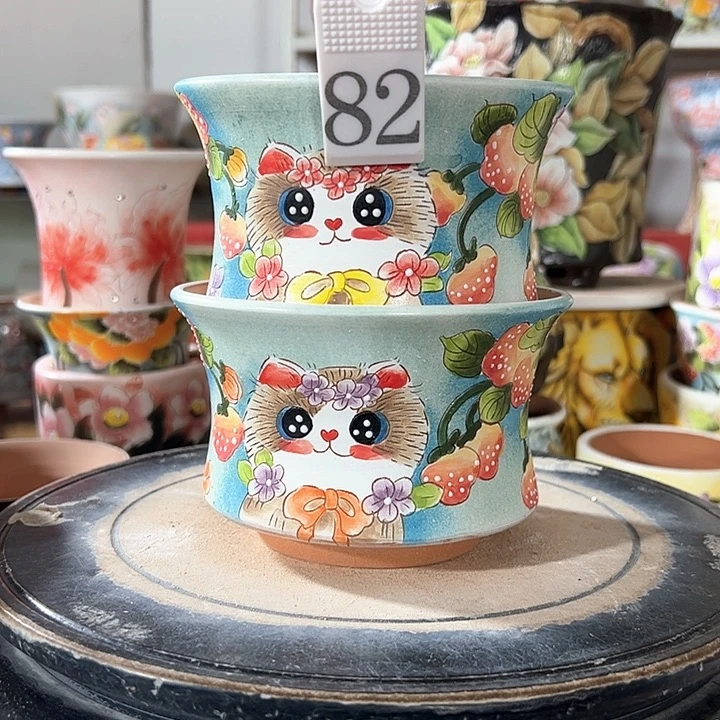 景德镇手绘花盆满38包邮