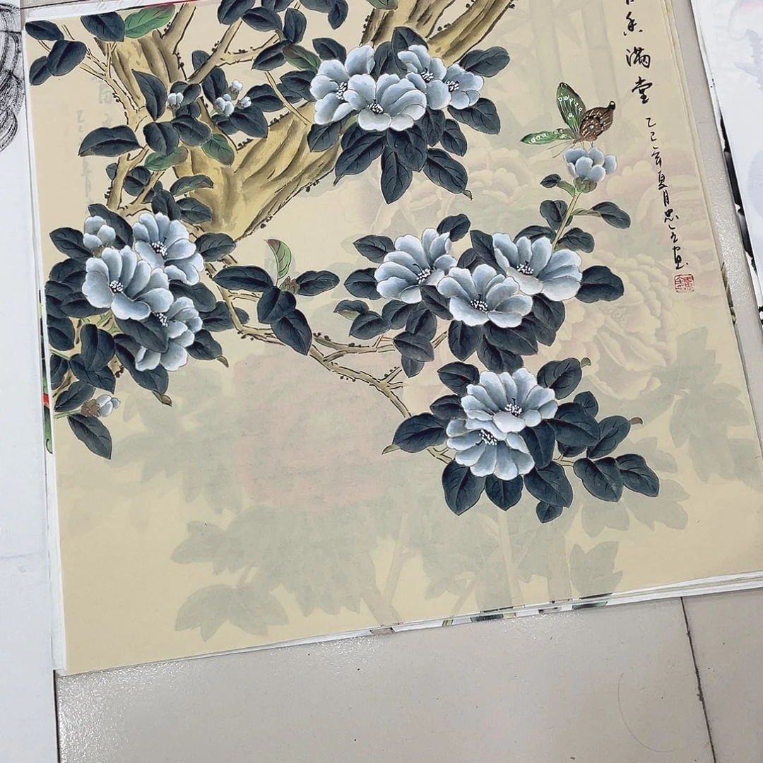 国画纯手绘山水花鸟