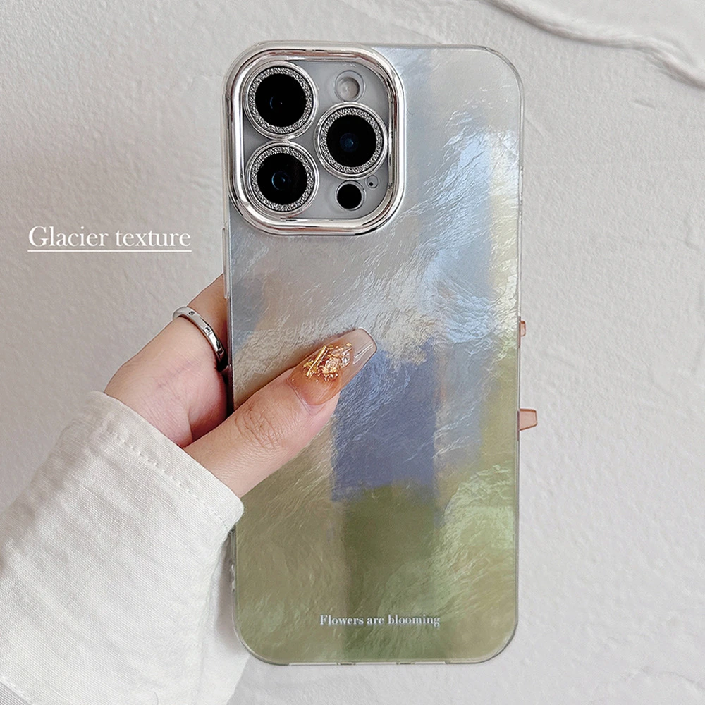ins小清新晕染格子适用iphone16苹果15手机壳13高级14pro max森系