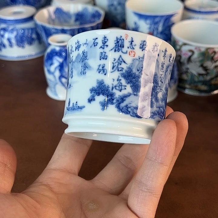 老***老瓷片景德镇全手工手绘陶瓷