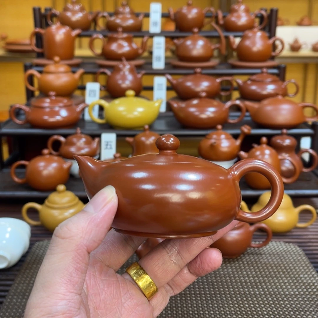 茶壶紫砂潮州手拉壶 红