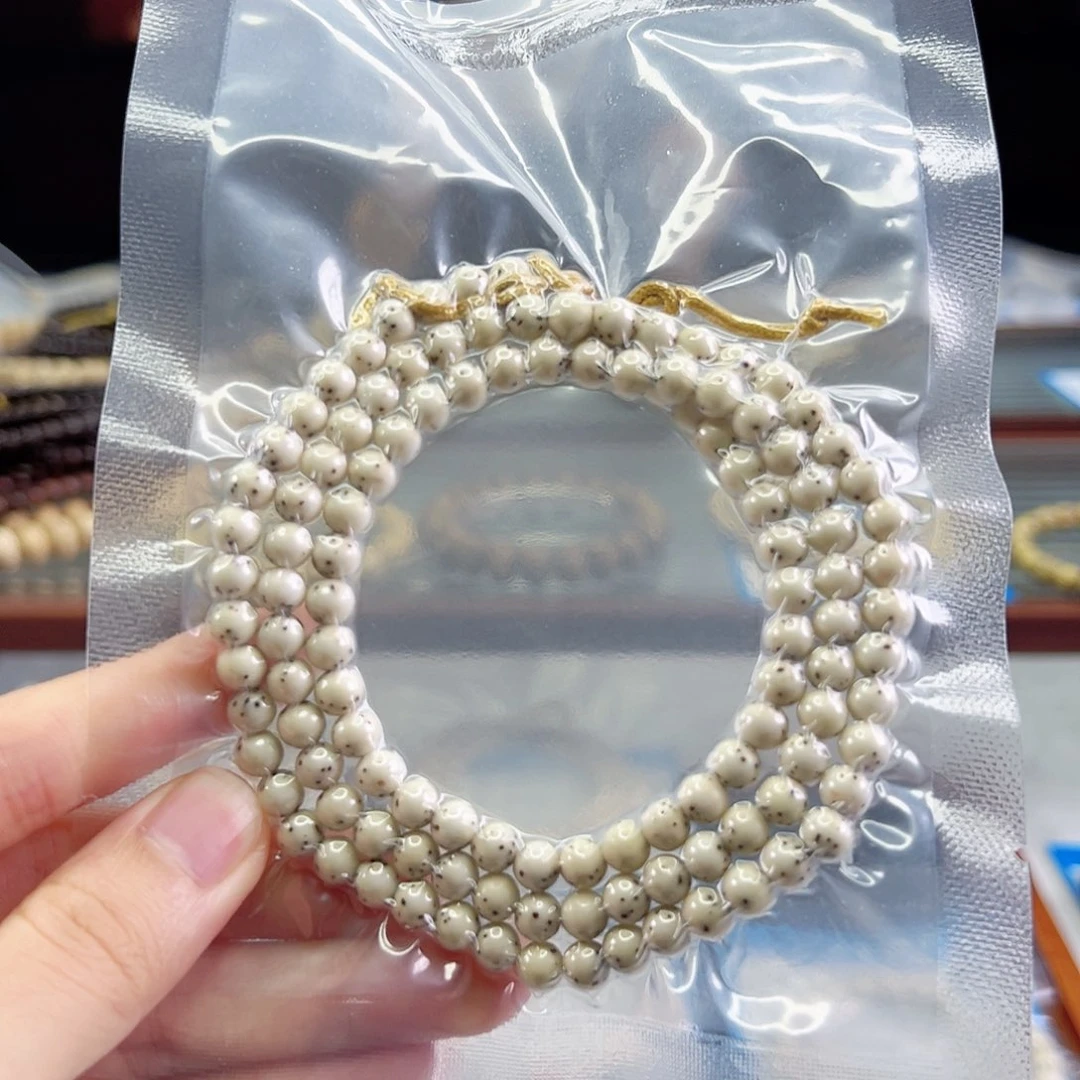 星月菩提手串小琴高货骨瓷白6圆108数星星