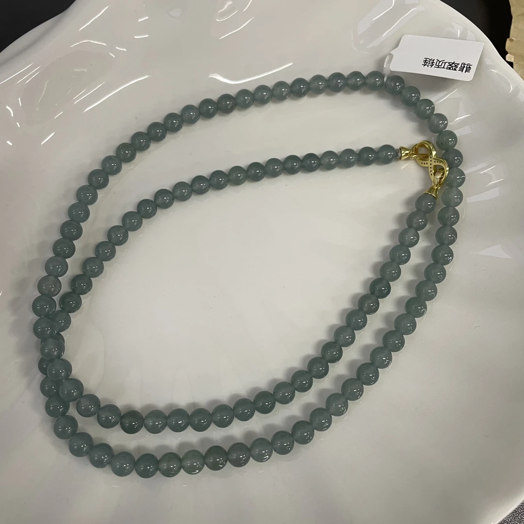 翡翠蓝水项链约6mm