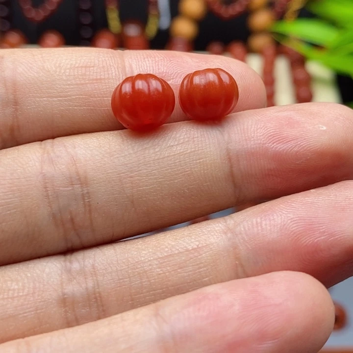 玛瑙/玉髓颈饰未镶嵌10瓜珠一对儿