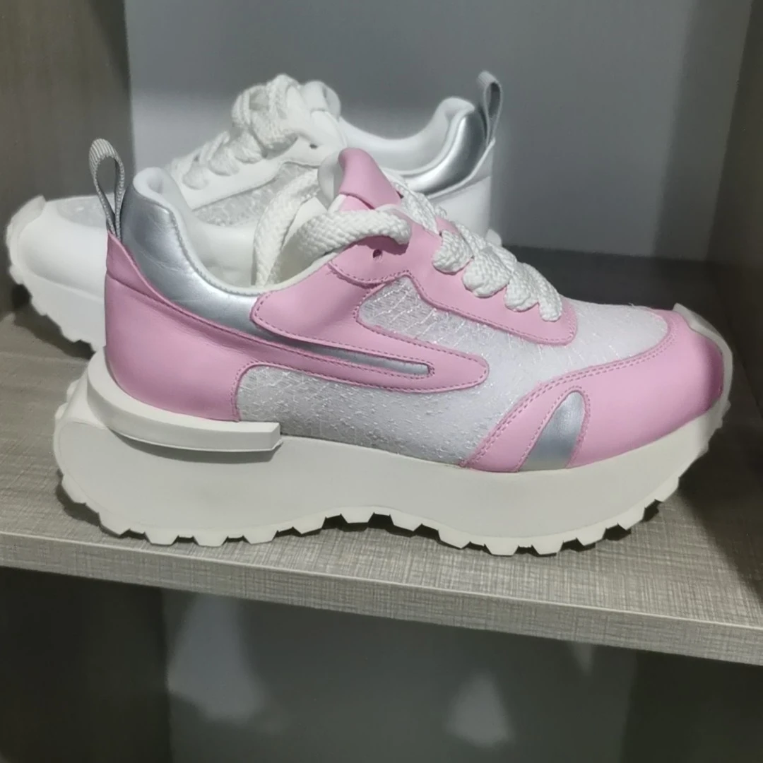 阿甘夏季网面舒适透气鞋厚底女士百搭休闲鞋老爹鞋女鞋