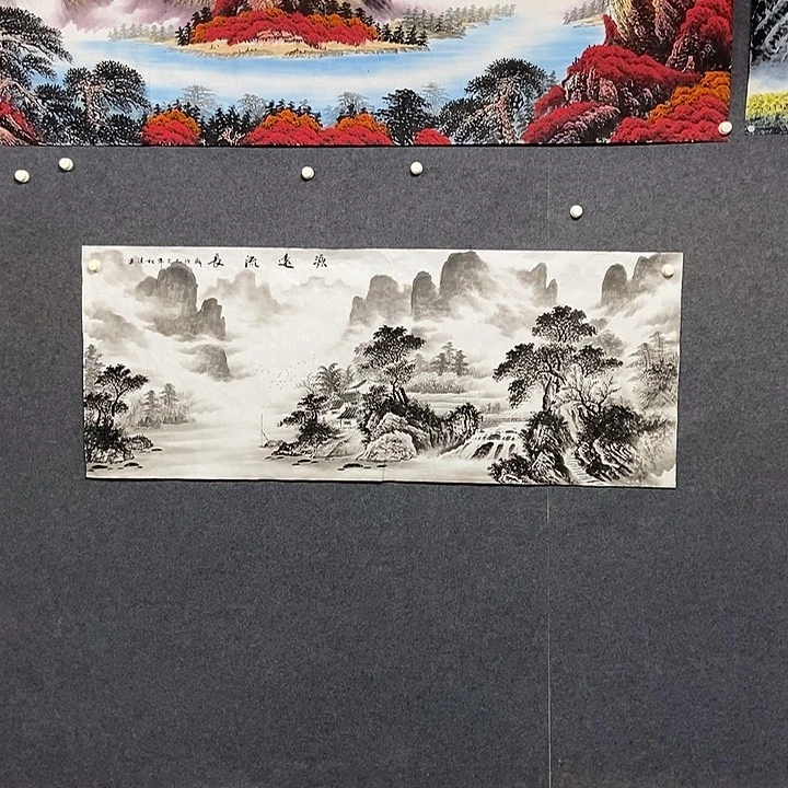 国画小六尺水墨一副