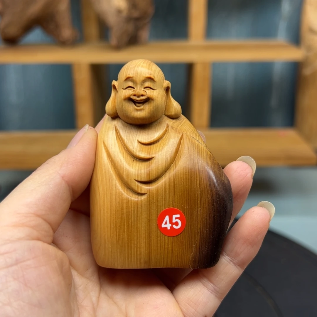 狮***座木崖柏木摆件手把件