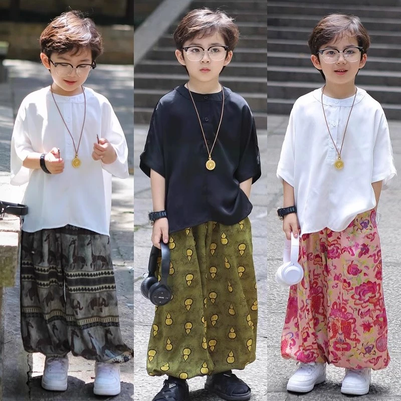 男童薄款套装2025新款男孩帅气时髦薄款t恤短袖防蚊裤儿童夏季潮T