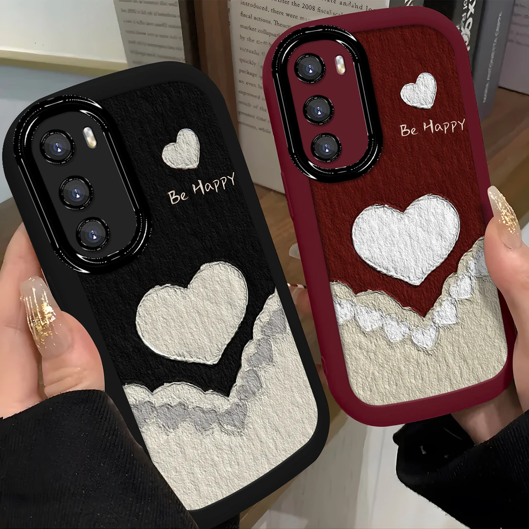 适用于【华为】P40简约油画爱心创意全包硅胶泡芙手机壳