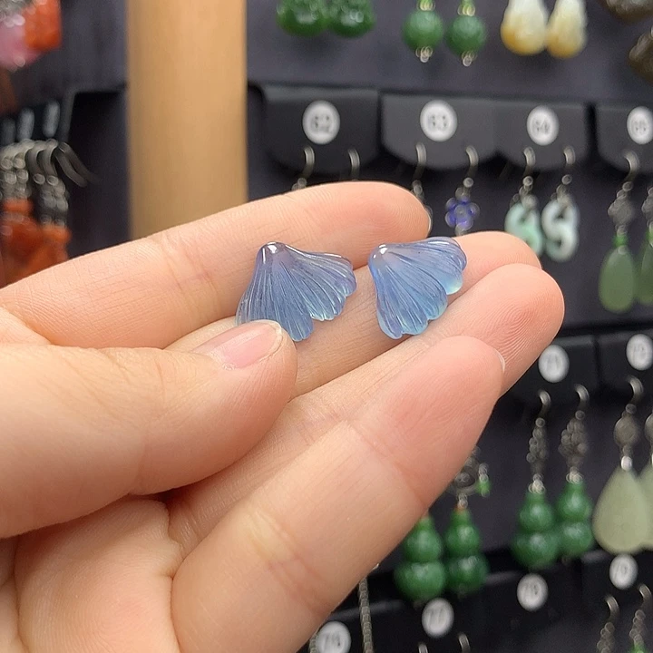 海蓝宝石耳坠银S925镶嵌糖*子