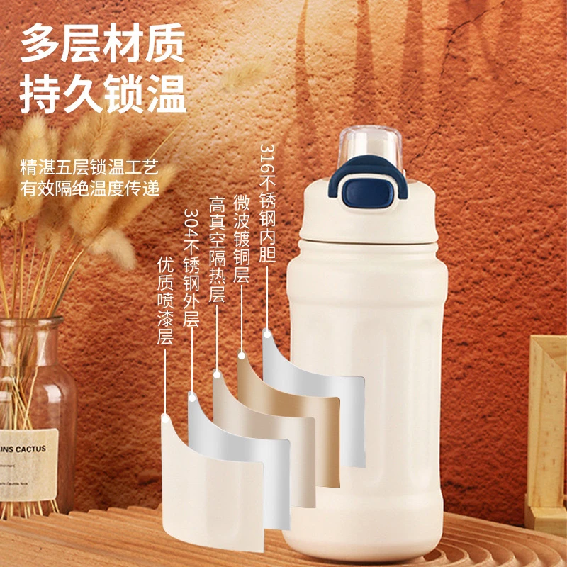Y 大容量顿顿壶316不锈钢保温杯便携提手运动健身水杯