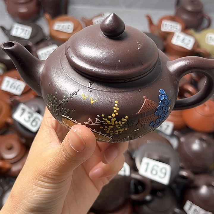 紫砂茶壶紫砂微瑕半手