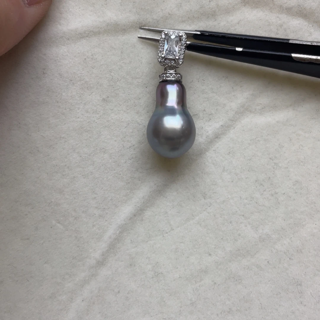 海水珍珠吊坠(不含链)银S925镶嵌