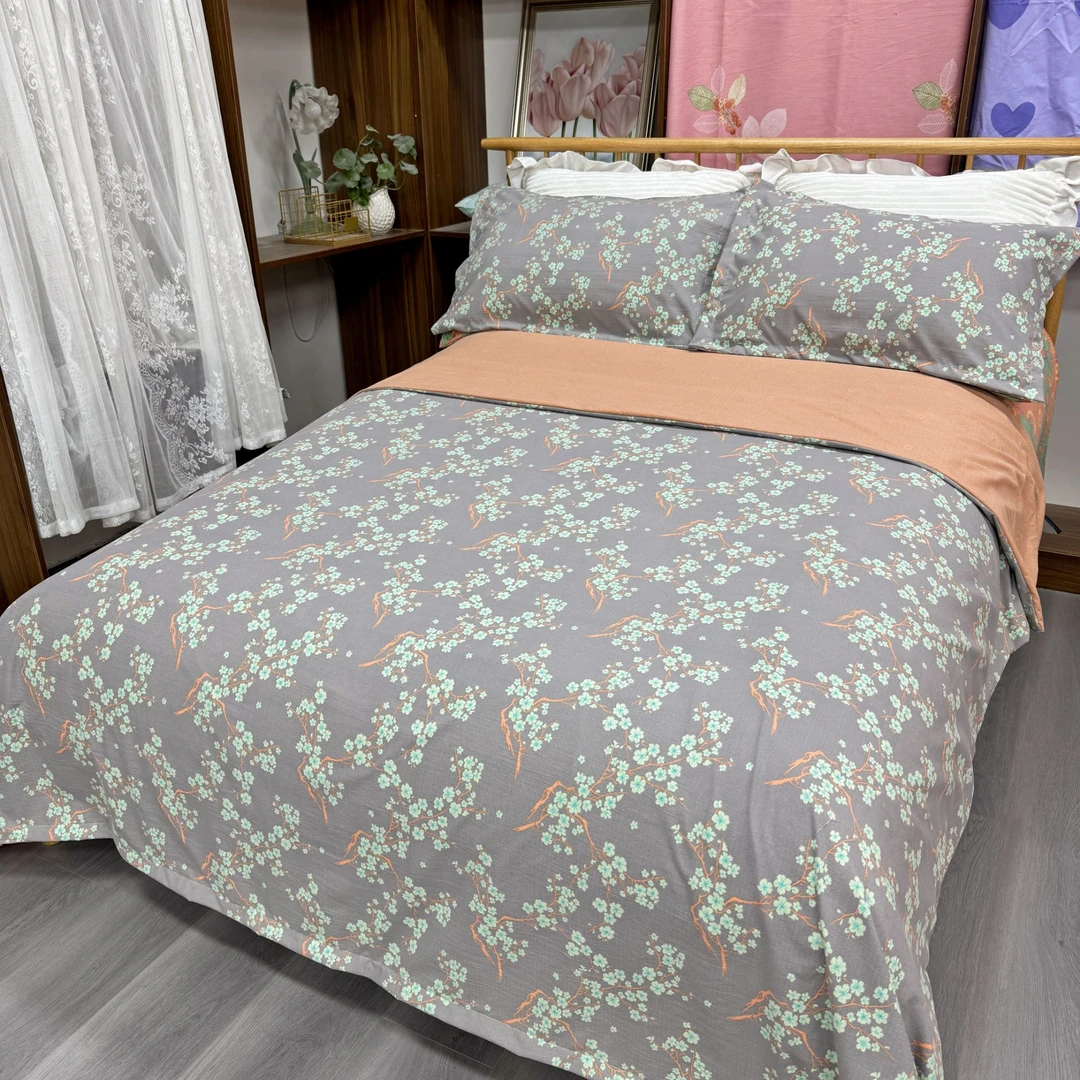 【双人被套】2×2.3米秋冬精纺有氧双层纱 轻复古 柔软贴身【梅香】