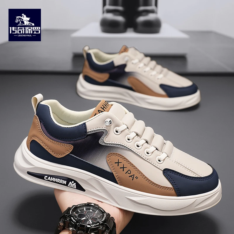 传奇保罗2025年新款爆款男款时尚百搭高休闲男鞋端防滑潮鞋板鞋