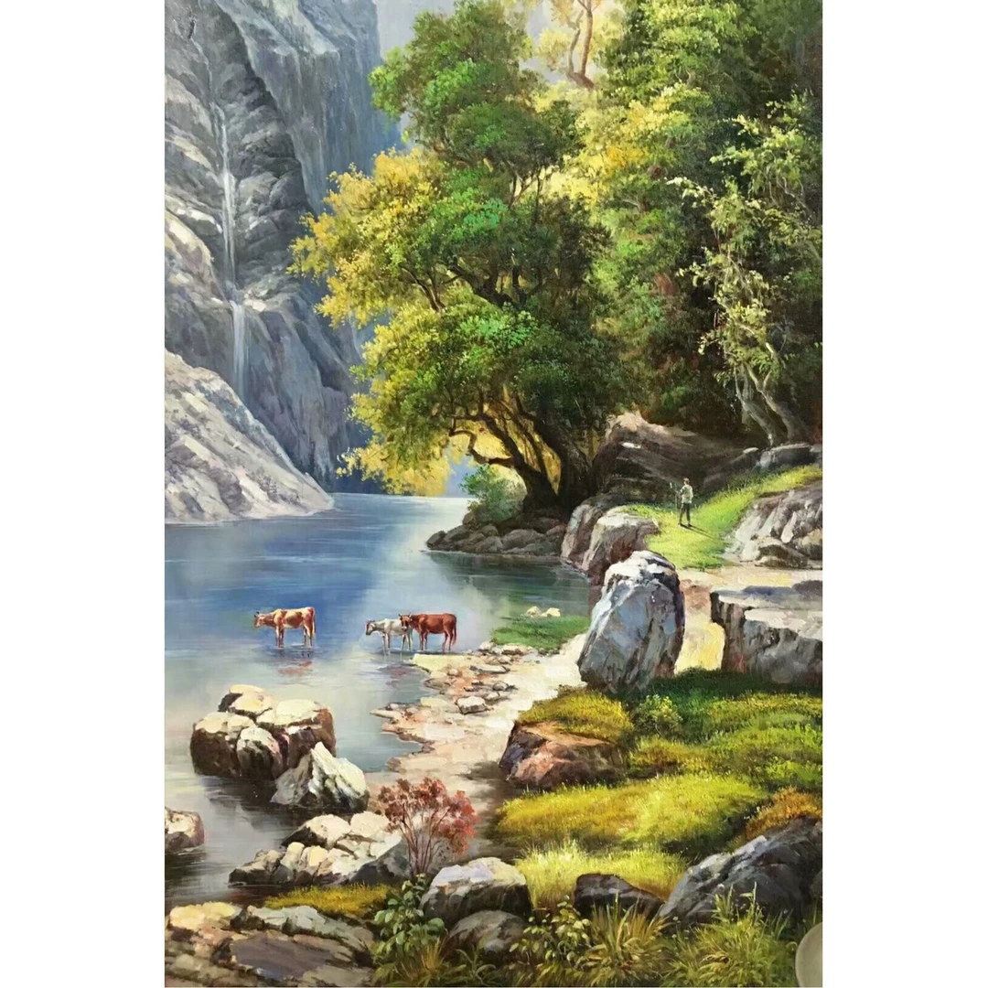 油画 75*100--130*230cm《林中牧歌》纯手作 布面 LS24120025