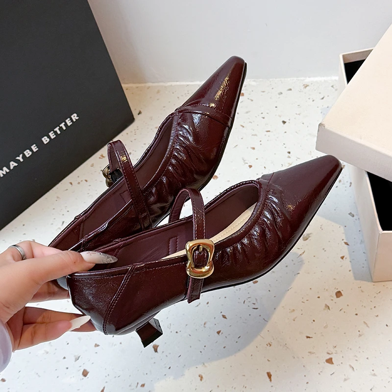 (头层皮)98-15懒人鞋浅口尖头单鞋法式职场休闲风气质时尚