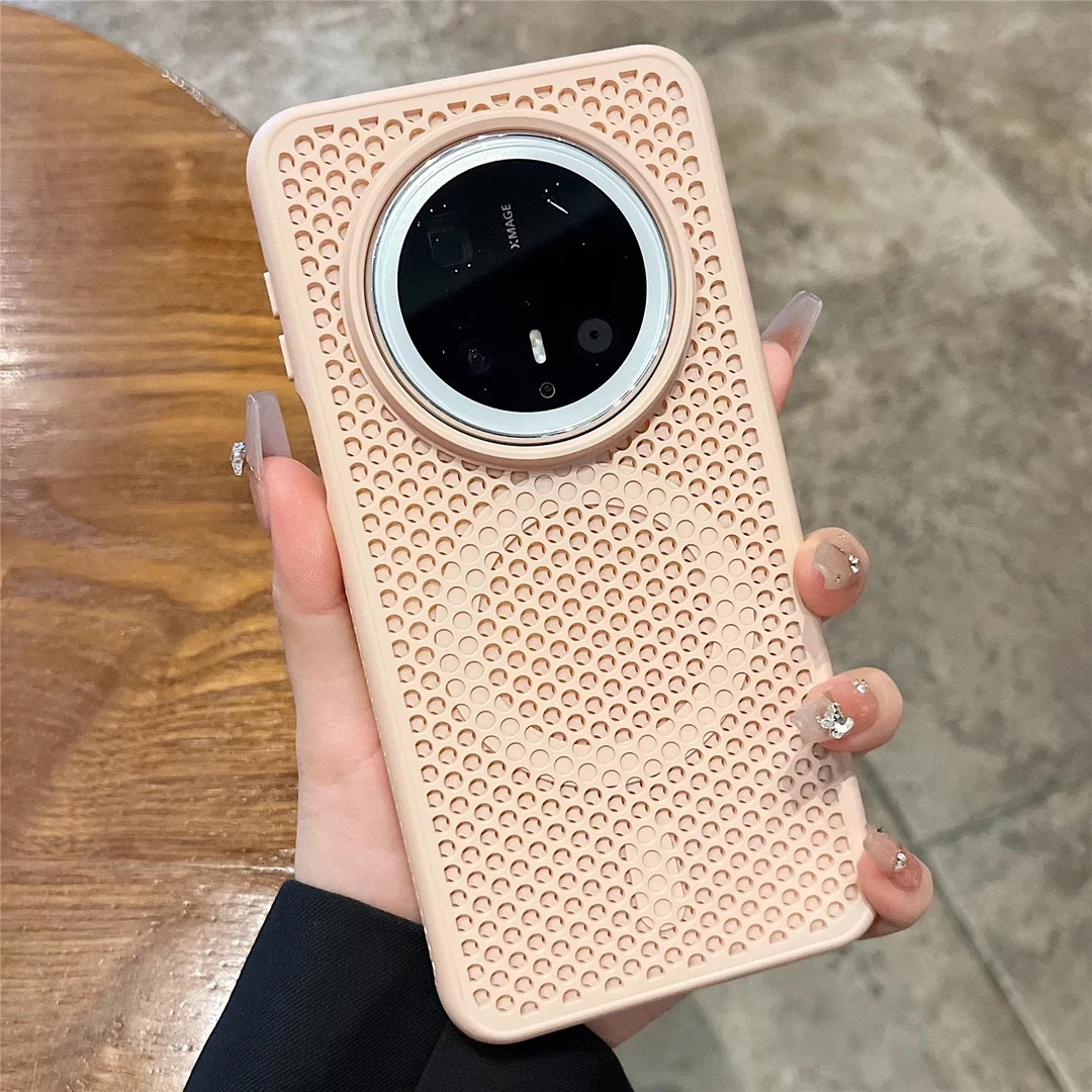 适用华为mate70pro+手机壳pura70pro夏季散热壳mate60蜂窝网商务