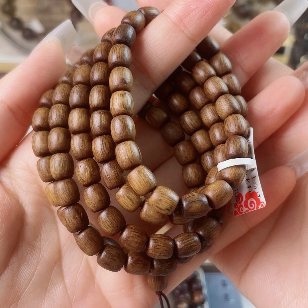 手串沉香富森红土沉窖藏糖心古董瘤疤老料0.7×108
