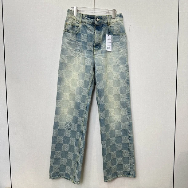 99新 LouisVuitton/路易威登 菲董棋盘格长裤/尺码33/编号11704