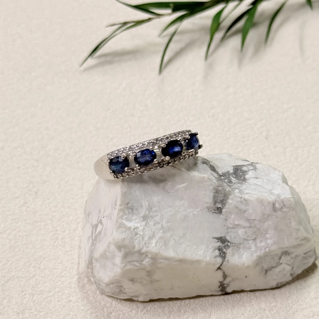 【六六中古】孤品精美s925蓝宝石开口戒指ty2840