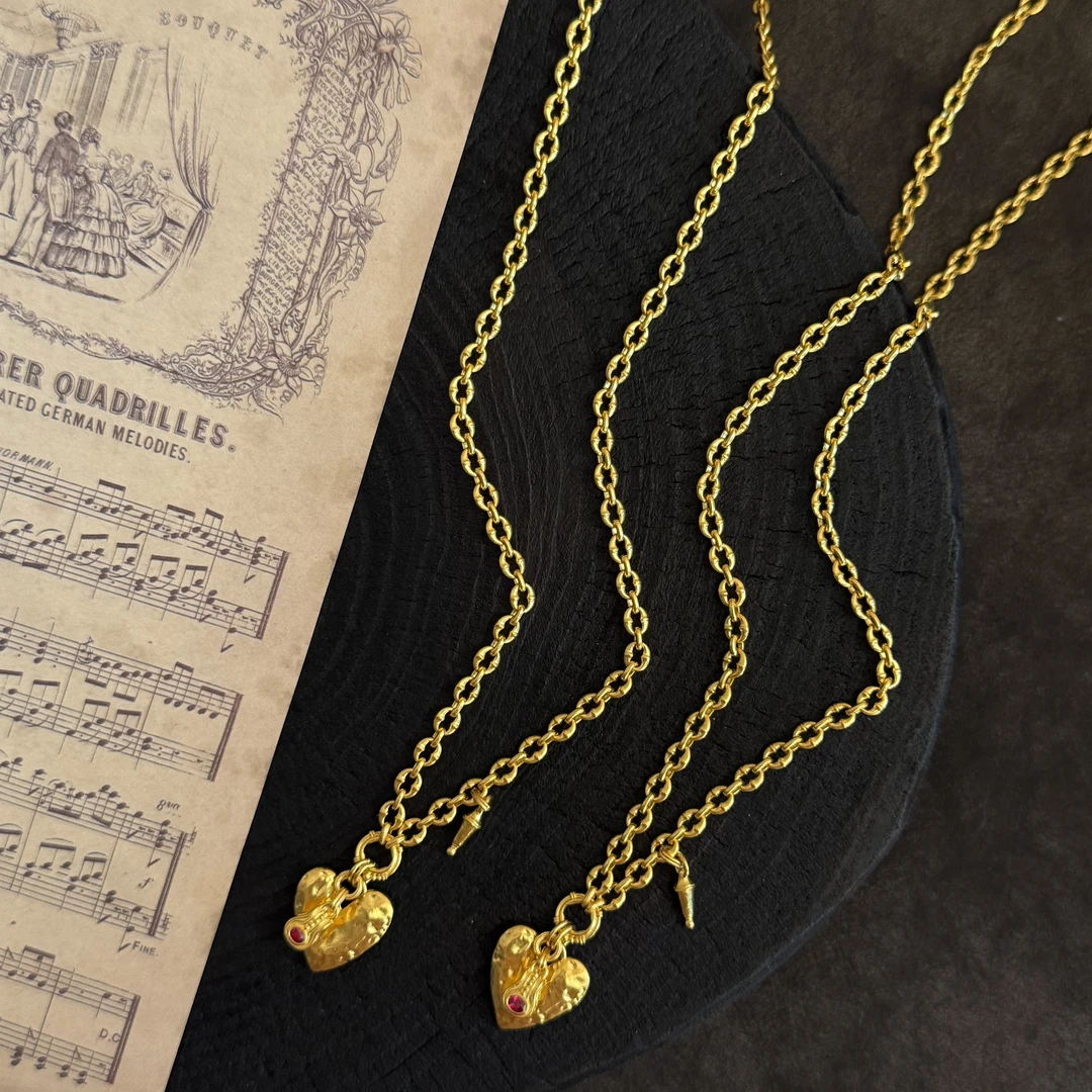 【金娜娜】拙爱项链 足金999 细工正品 精致百搭 重工复古 法式轻奢