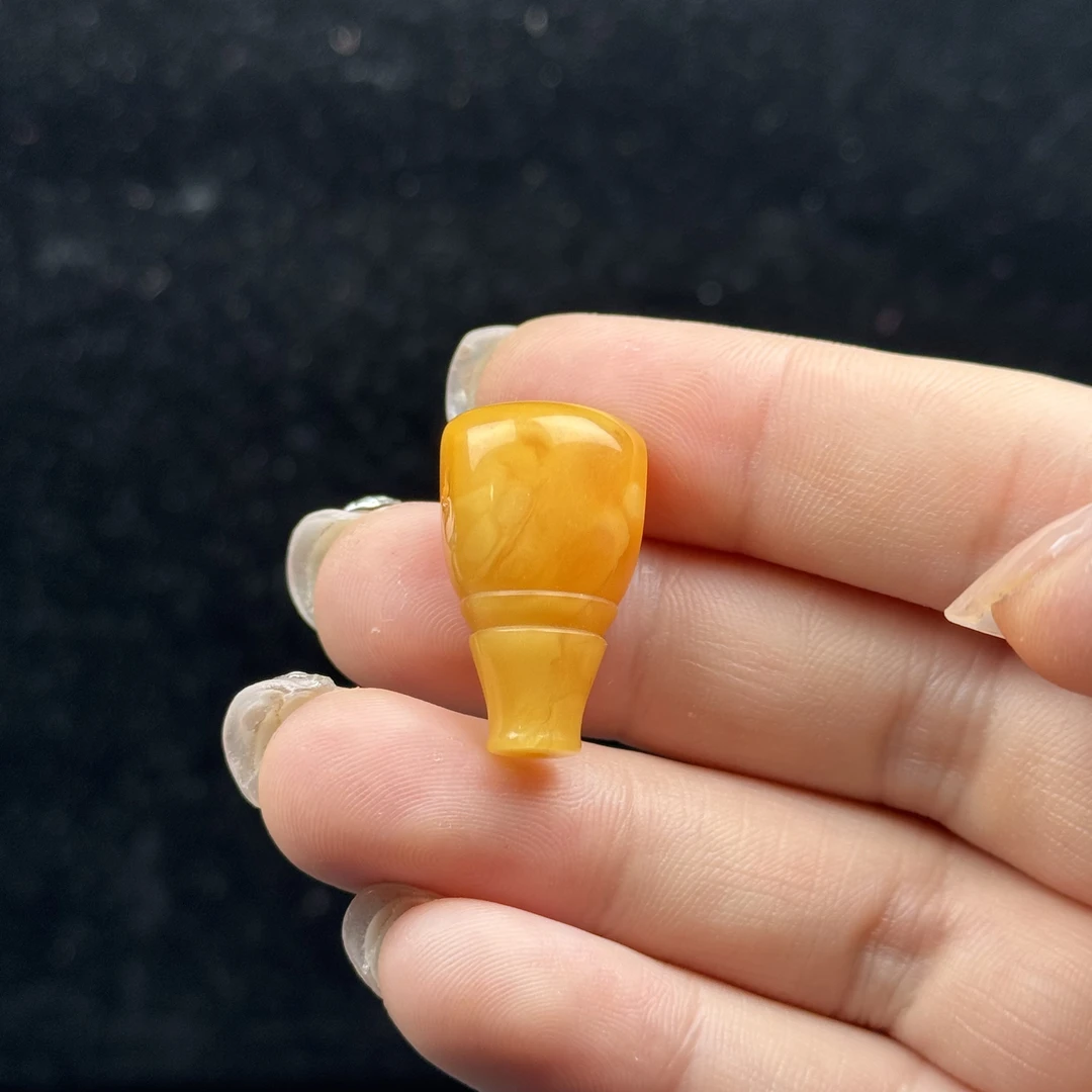 B2556天然蜜蜡三通14.3x25mm 支持鉴定假一罚四