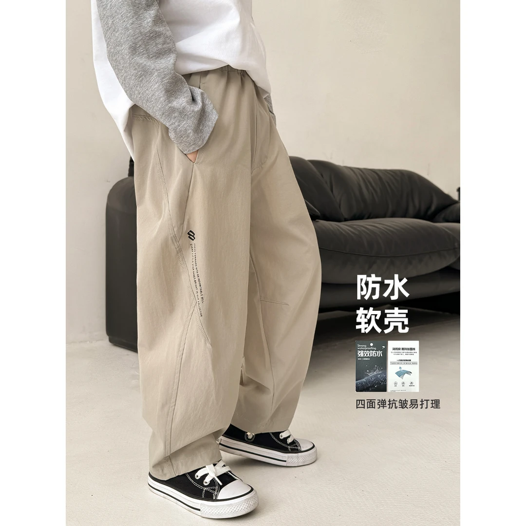 海妈家男童工装裤春秋款裤子儿童春装2025新款童装男孩潮流25ak20