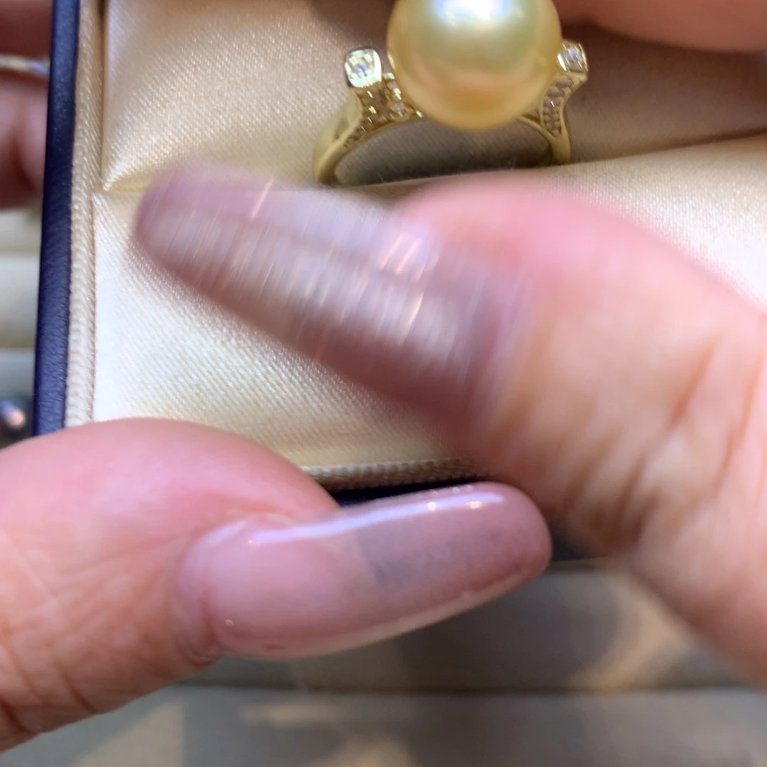 银S925镶嵌戒指海水珍珠