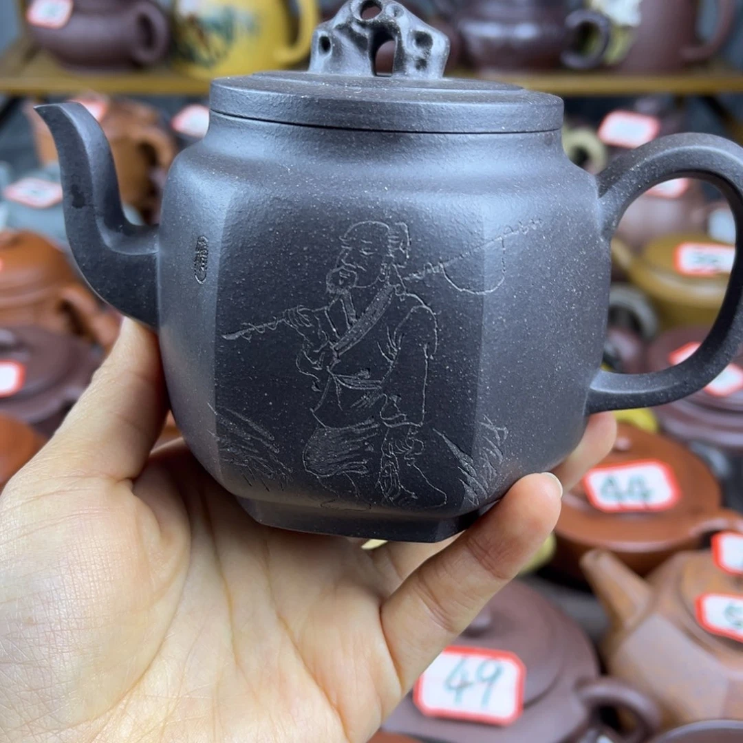 紫砂茶壶宜兴紫砂壶嘴嗑盖跳沙底开裂片