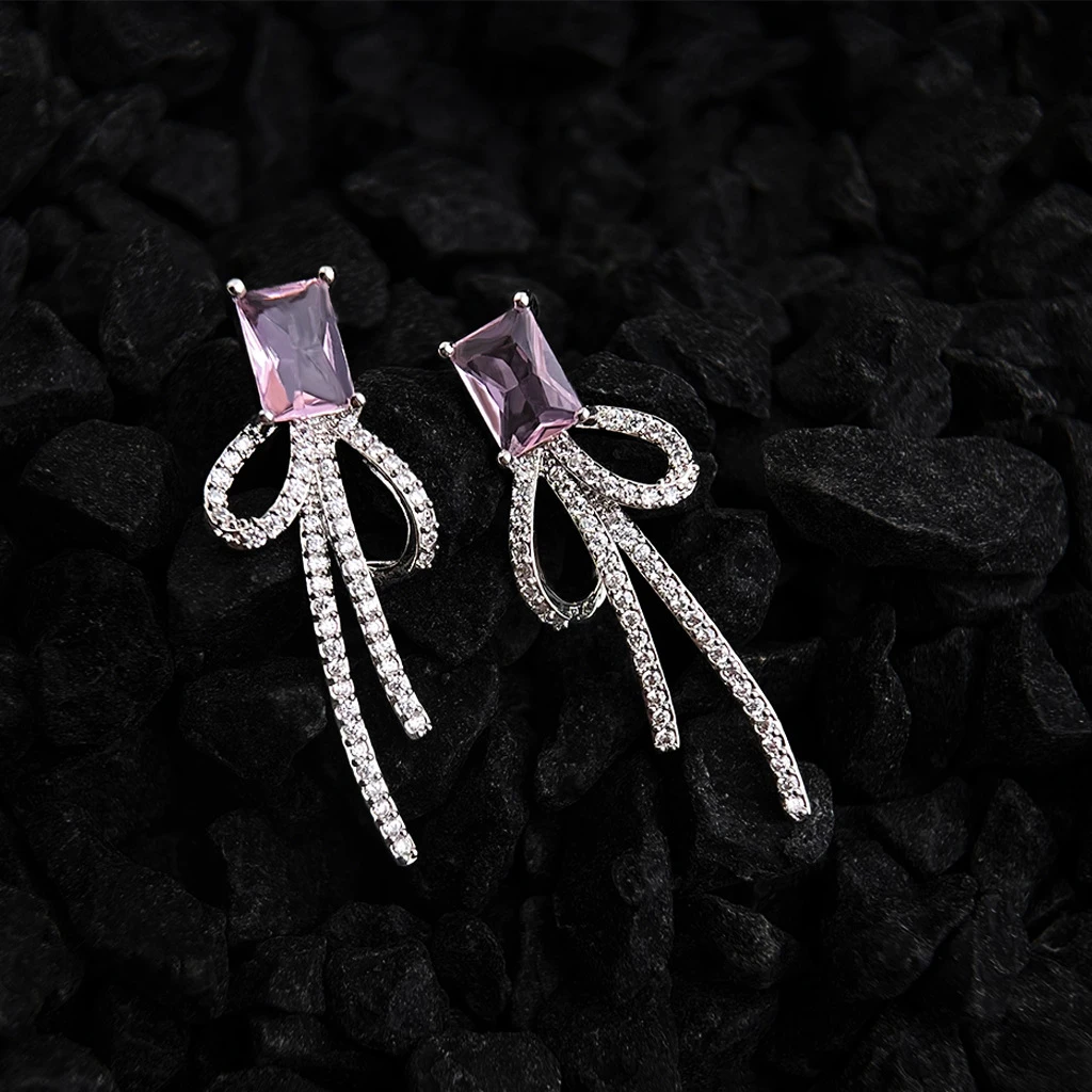 铜合金耳饰 原创设计 M448 【蝶蒂芳华】秋冬蝴蝶结耳钉