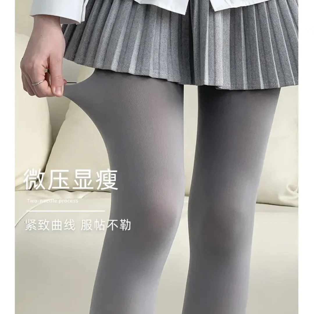 高个子灰色天鹅绒打底丝袜女春秋季高级裸感光腿神器日系连裤袜