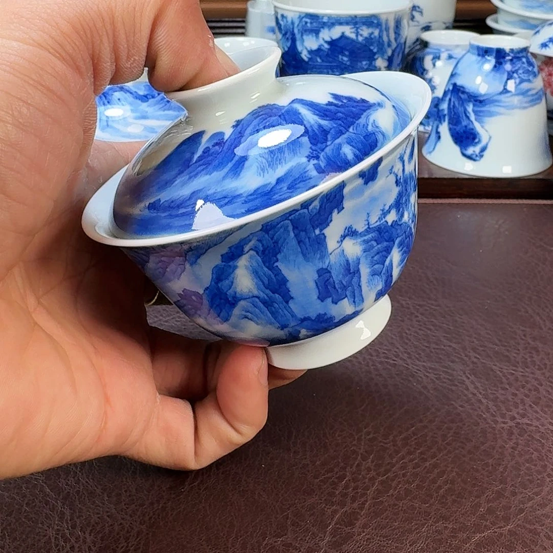 瓷片ᦔ****霖现代景德镇陶瓷手绘茶具