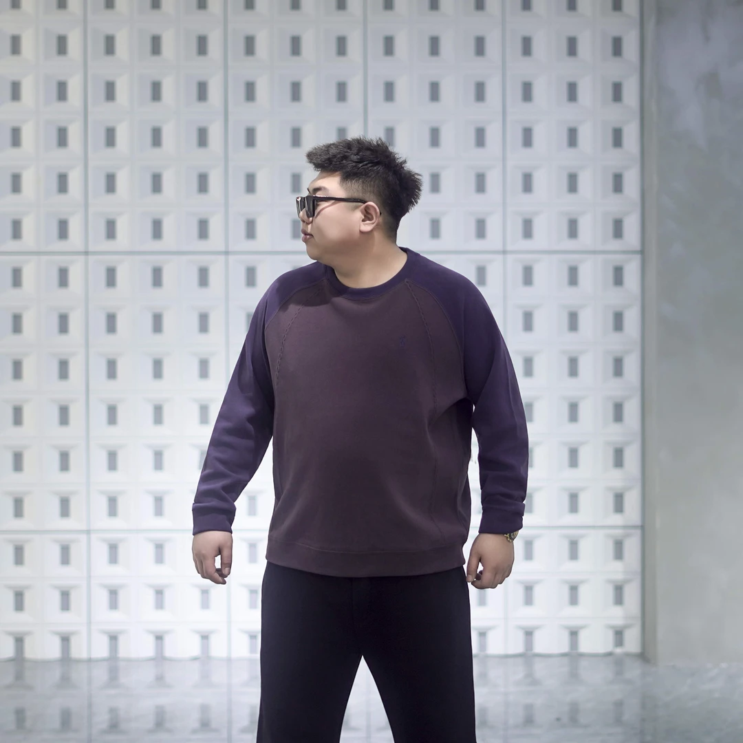 大码男装 冬季新款 72772拼色 云朵绒 卫衣