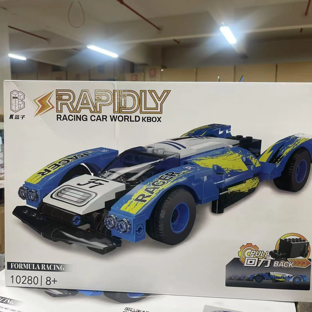 K盒子10280回力赛车男孩积木玩具