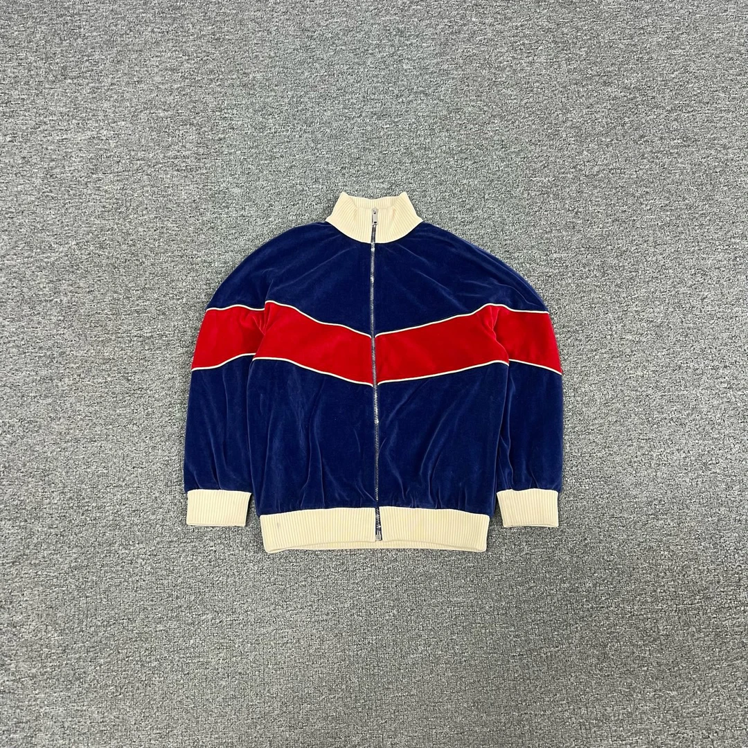 99新 AMIPARIS Gucci古驰 星星字母logo刺绣丝绒长袖拉链外套 8码