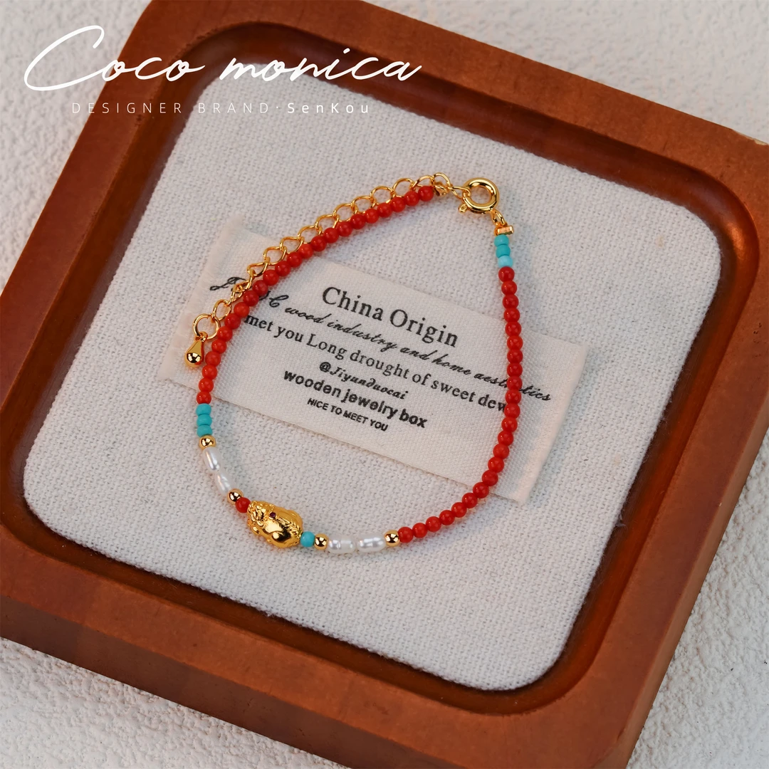 【小霞珠宝】手链 手工气质百搭复古法式小众轻奢可爱 AB671