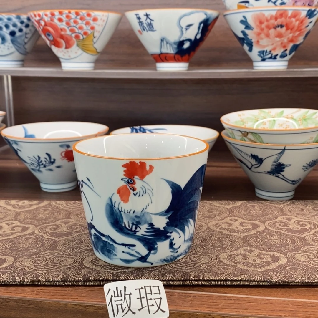 釉下彩老陶泥手工绘制